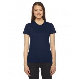 NWT AMERICAN APPAREL WOMEN'S ORGANIC FINE JERSEY SHORT SLEEVE T-SHIRT NAVY XL